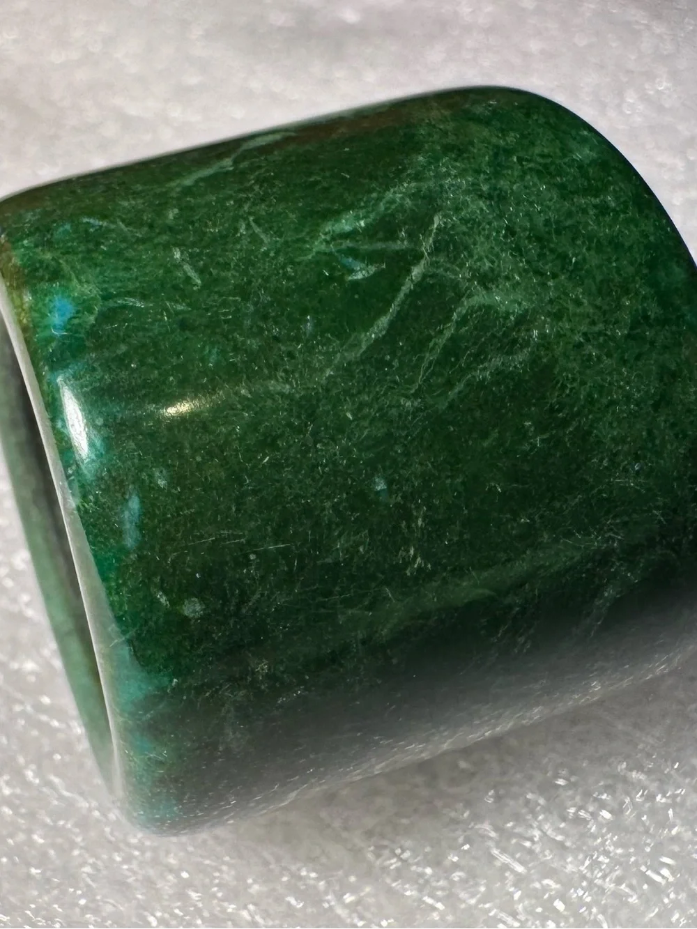 Polished Green Stone Wide Band Ring - Women Jewelry Rings